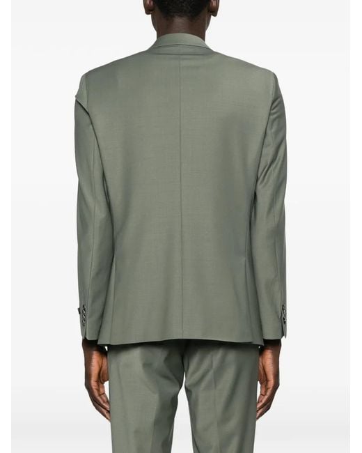 Karl Lagerfeld Green Button Notch-Lapel Blazer for men