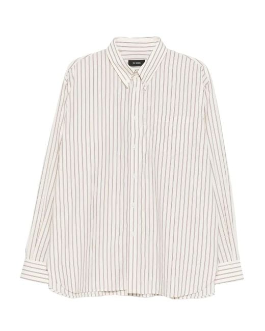 Willy Chavarria White Striped Shirt for men