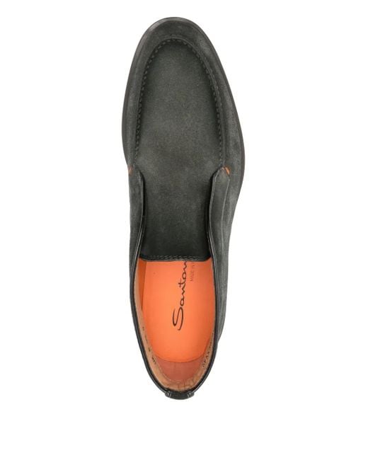 Santoni Suède Leren Slip-On Laarzen in het Black voor heren