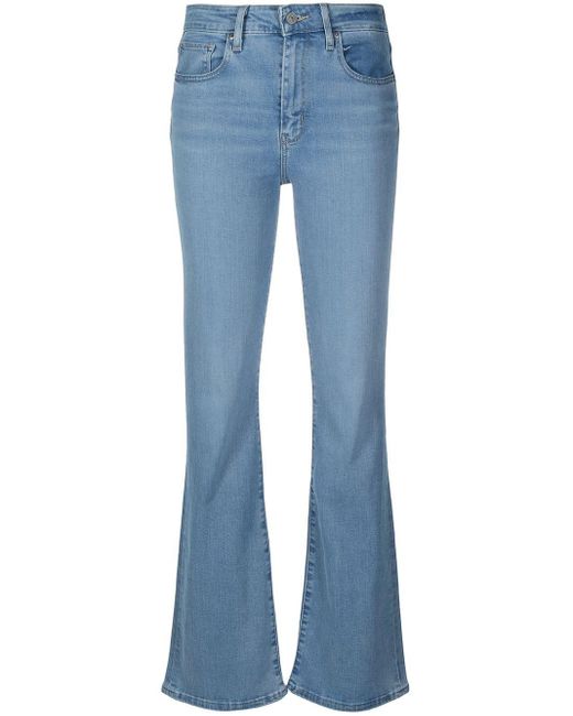 Levi's Blue Mid-rise Flared Jeans