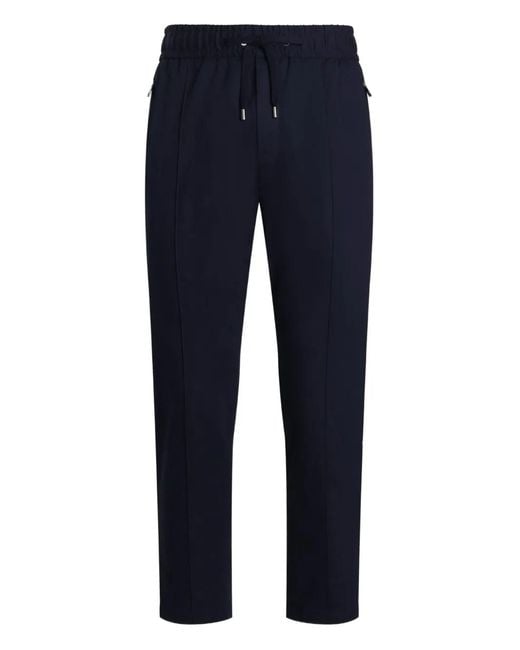 Dolce & Gabbana Blue Elasticated-Waistband Trousers for men