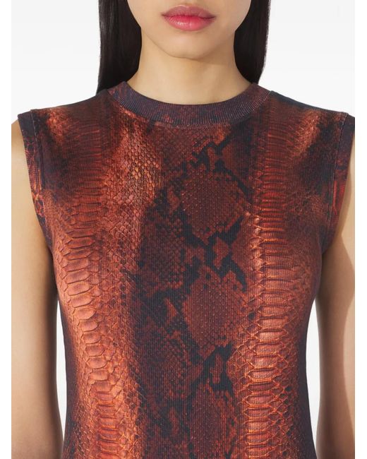 Jean Paul Gaultier Midi-Jurk Met Pythonprint in het Purple