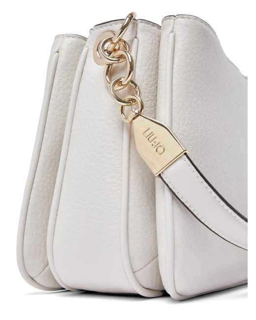 Liu Jo White Logo-Lettering Shoulder Bag