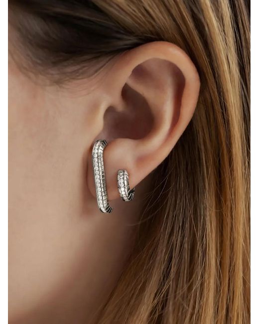 LOEV White 14K Eternity Diamond Earrings