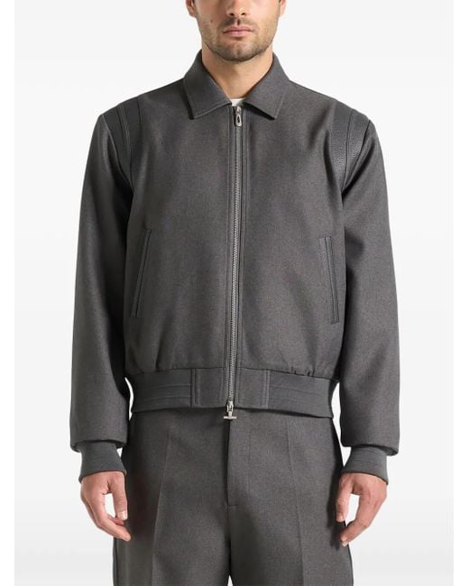 Manière De Voir Gray Denis Tailored Varsity Jacket for men