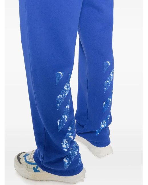 Off-White c/o Virgil Abloh Blue Moon Tab Cotton Track Pants for men
