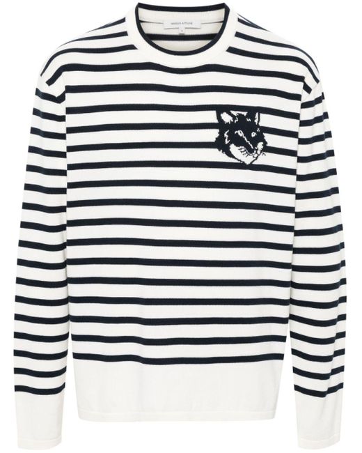 Pull en coton à motif Fox Maison Kitsuné pour homme en coloris White