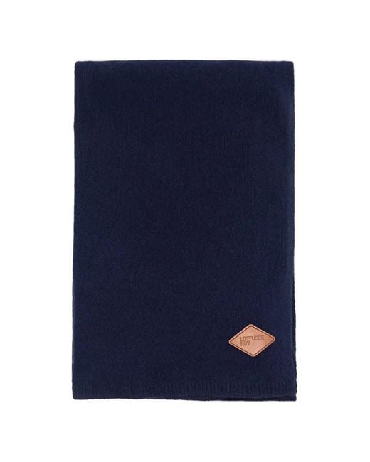 Lottusse Blue Berna Logo-Patch Scarf for men