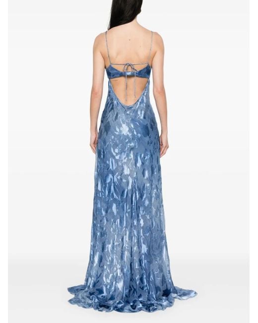 Ermanno Scervino Blue Maxikleid Mit Jacquardmuster
