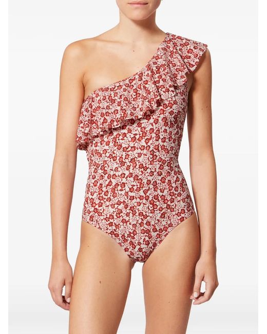 Isabel Marant Red Sicilya One-Piece Swimsuit