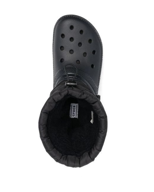 CROCSTM Black Padded-Panel Ankle Boots