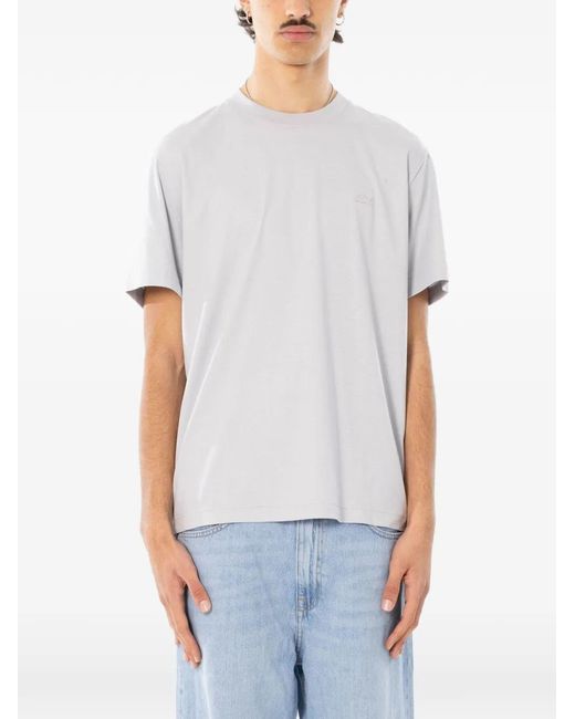 Lacoste White Embroidered Logo T-Shirt for men