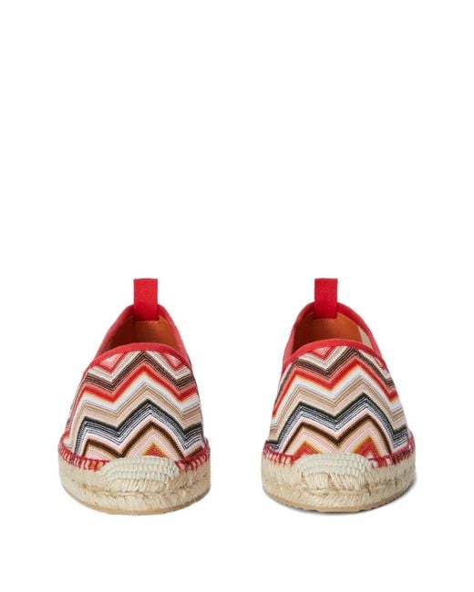 Missoni Red Zigzag-Pattern Espadrilles