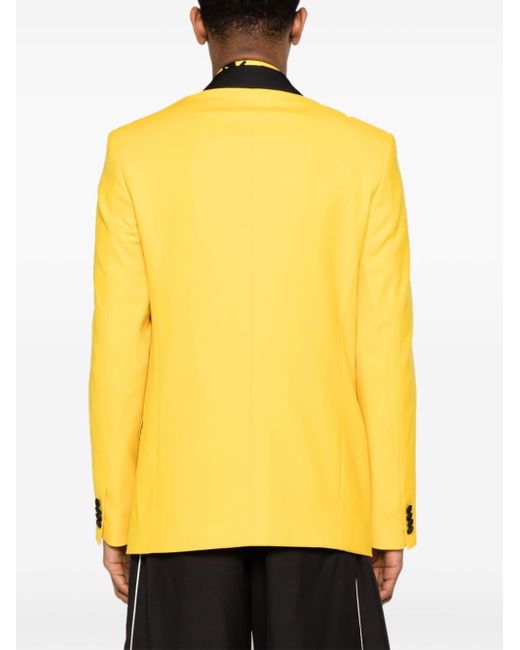 Moschino Yellow Single-breasted Twill Blazer for men