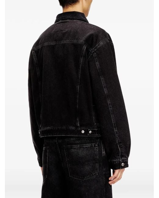 DIESEL Black D-Ranger-T Corduroy-Collar Denim Jacket