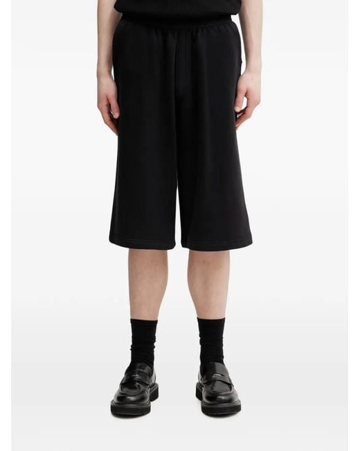 HELIOT EMIL Black Elasticated-Waistband Shorts for men