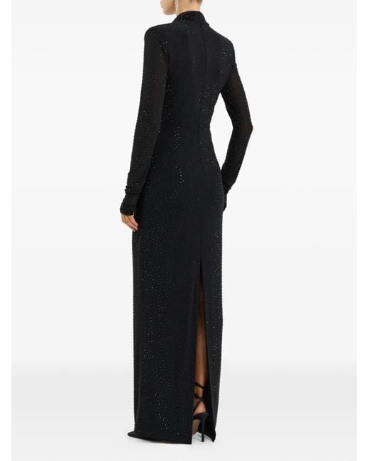 Rebecca Vallance Black Stardust Crystal-Embellished Gown