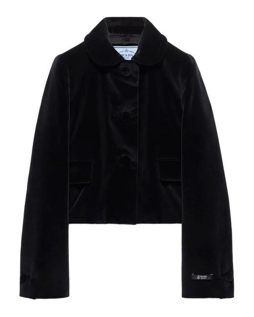 Prada Black Velvet Bomber Jacket