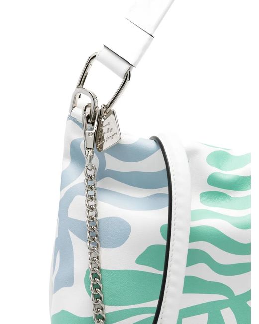 Cromia Blue Noa Leaf-Print Tote Bag