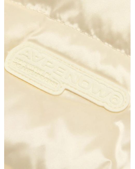 Aape By A Bathing Ape Natural Mooonface Logo Hooded Down Jacket for men