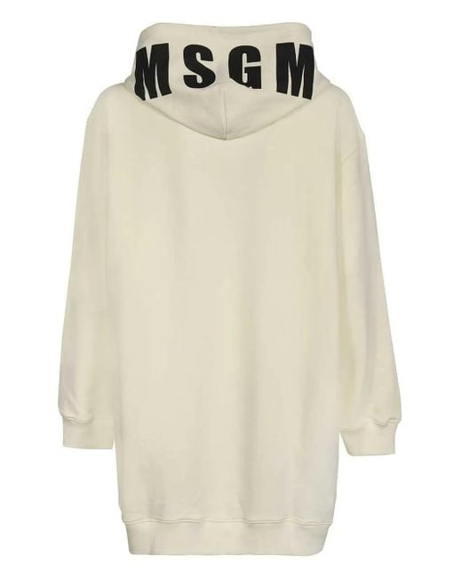 MSGM White Cotton Hoodie