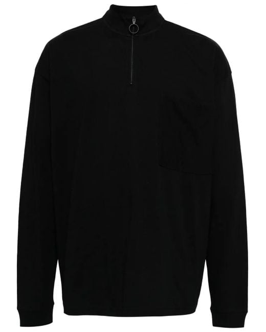 Off-White c/o Virgil Abloh Black Half-Zip Cotton Hoodie for men