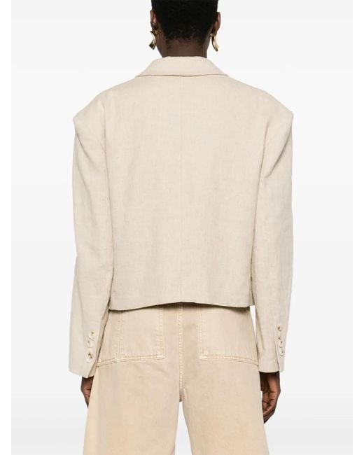 Remain Cropped Blazer in het Natural