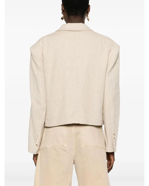 Remain Natural Cropped Wrap Blazer