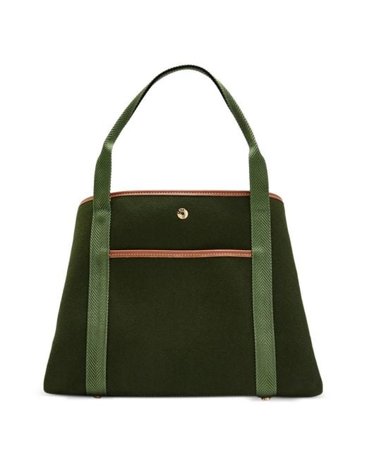 Rue de Verneuil Green Traversée Ribbon Strap Tote Bag