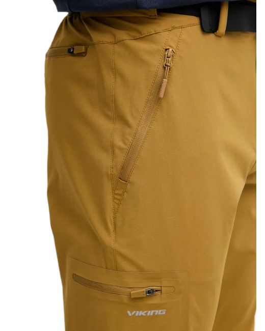 Viking Yellow Expander Logo-Print Zip-Pockets Trousers for men