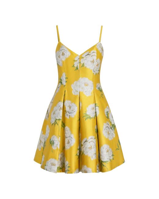 Alice + Olivia Yellow Isabelle Mini Dress