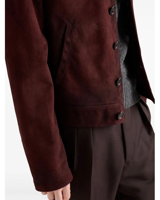 Prada Purple Suede Shirt Jacket for men