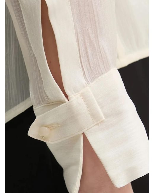 Blusa Semi Trasparente di Pedro Del Hierro Madrid in White