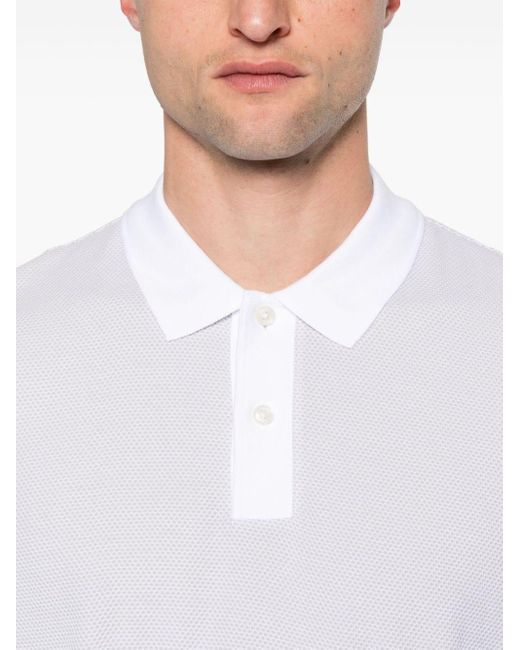 Boss White Piqué-weave Polo Shirt for men