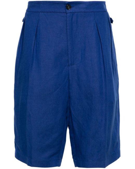 Patrizia Pepe Blue Pleat-detailing Chino Shorts for men