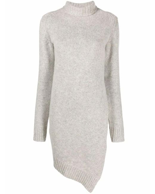 Jil Sander White Asymmetric Wool Sweater