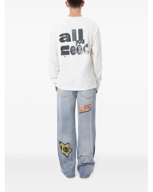 CEEC T-Shirt Im Distressed-Look in White für Herren