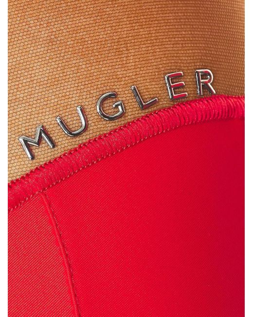 Legging À Découpes Mugler en coloris Red