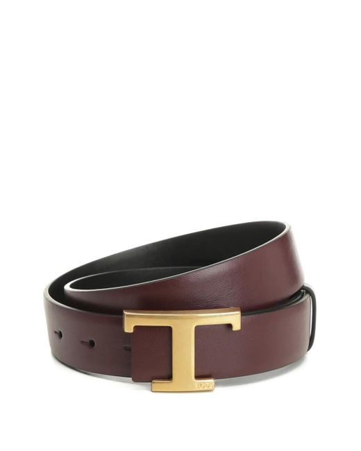 Tod's Brown T-Buckle Leather Belt