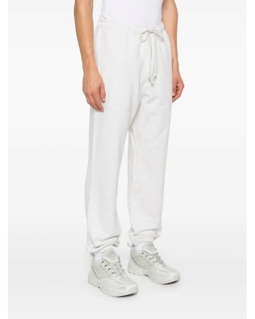 Y-3 White Mélange-Effect Track Pants