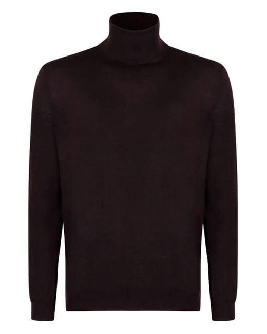 Maglione A Collo Alto di Malo in Black da Uomo