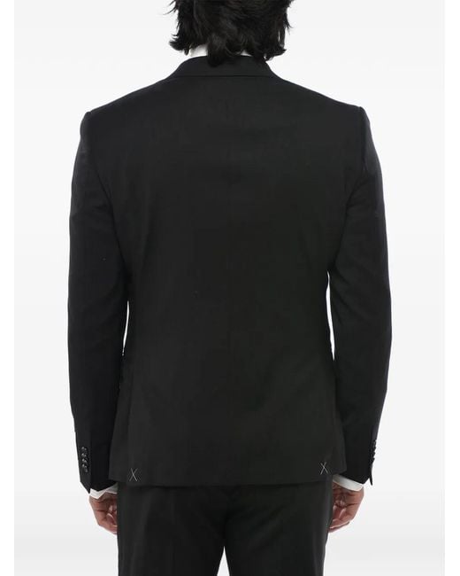 Corneliani Black Single-Breasted Virgin-Wool Suit for men