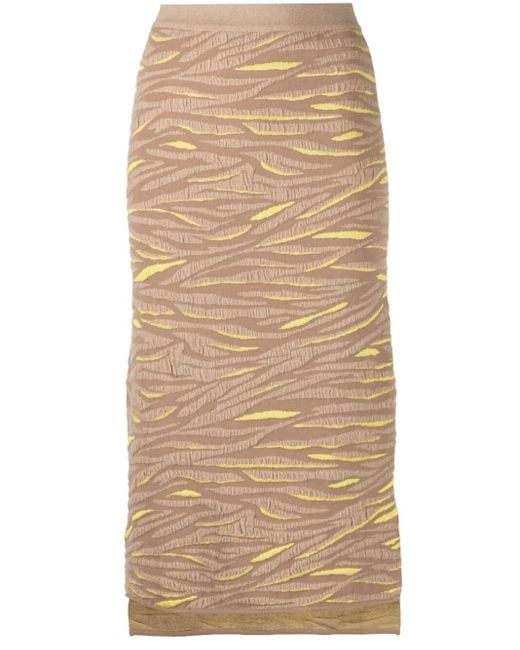 Stella McCartney Natural Animal Pattern Knitted Skirt