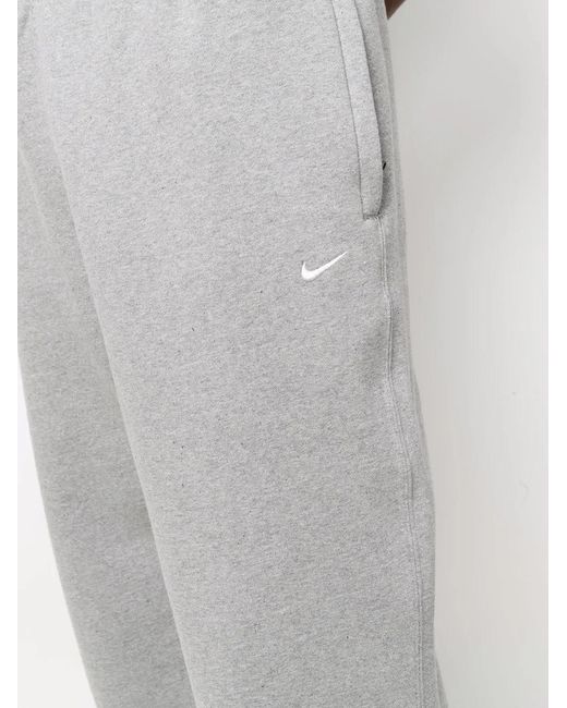 Nike Gray Swoosh Logo Track Pants for men