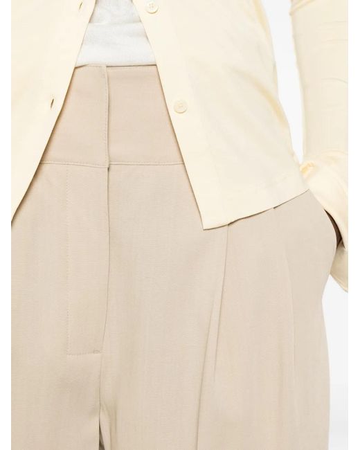 Totême White Draped Balloon Trousers
