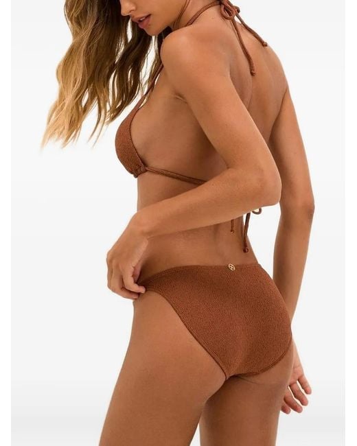 ViX Brown Firenze Olivia Bead-Embellished Bikini Bottoms