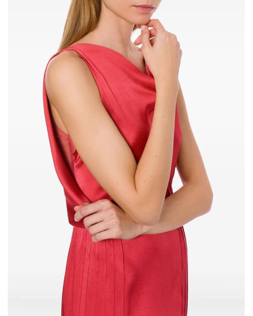 Alberta Ferretti プリーツディテール ドレス Red