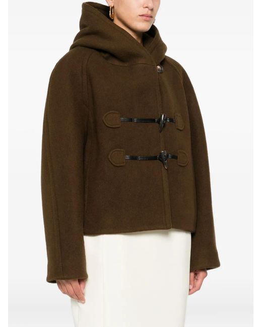 Low Classic Brown Wool Blend Single-Breasted Coat
