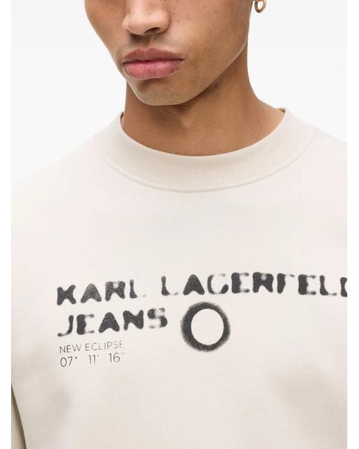 Karl Lagerfeld White Eclipse Logo Sweatshirt for men