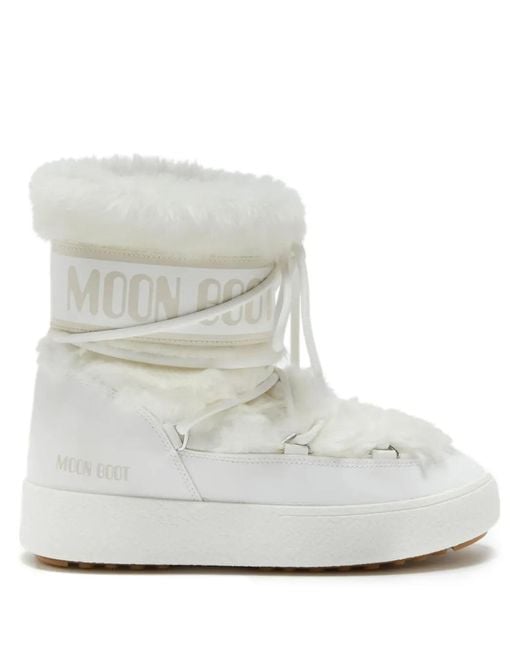 Moon Boot White Ltrack Low Faux-Fur Boots